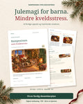 Rampenissen uten kveldsstress: Julemagi for barna og mindre kveldsstress, med 24 ferdige oppsett og matchende nissebrev. Digital PDF-pakke på 38 sider.