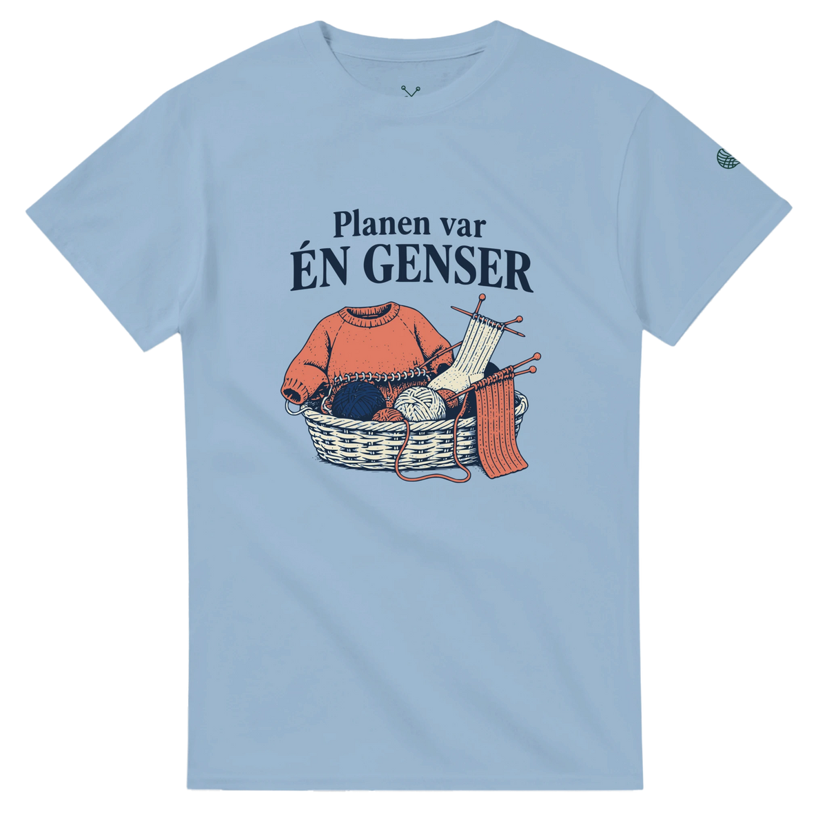 Planen var én genser – lyseblå t-skjorte, forside