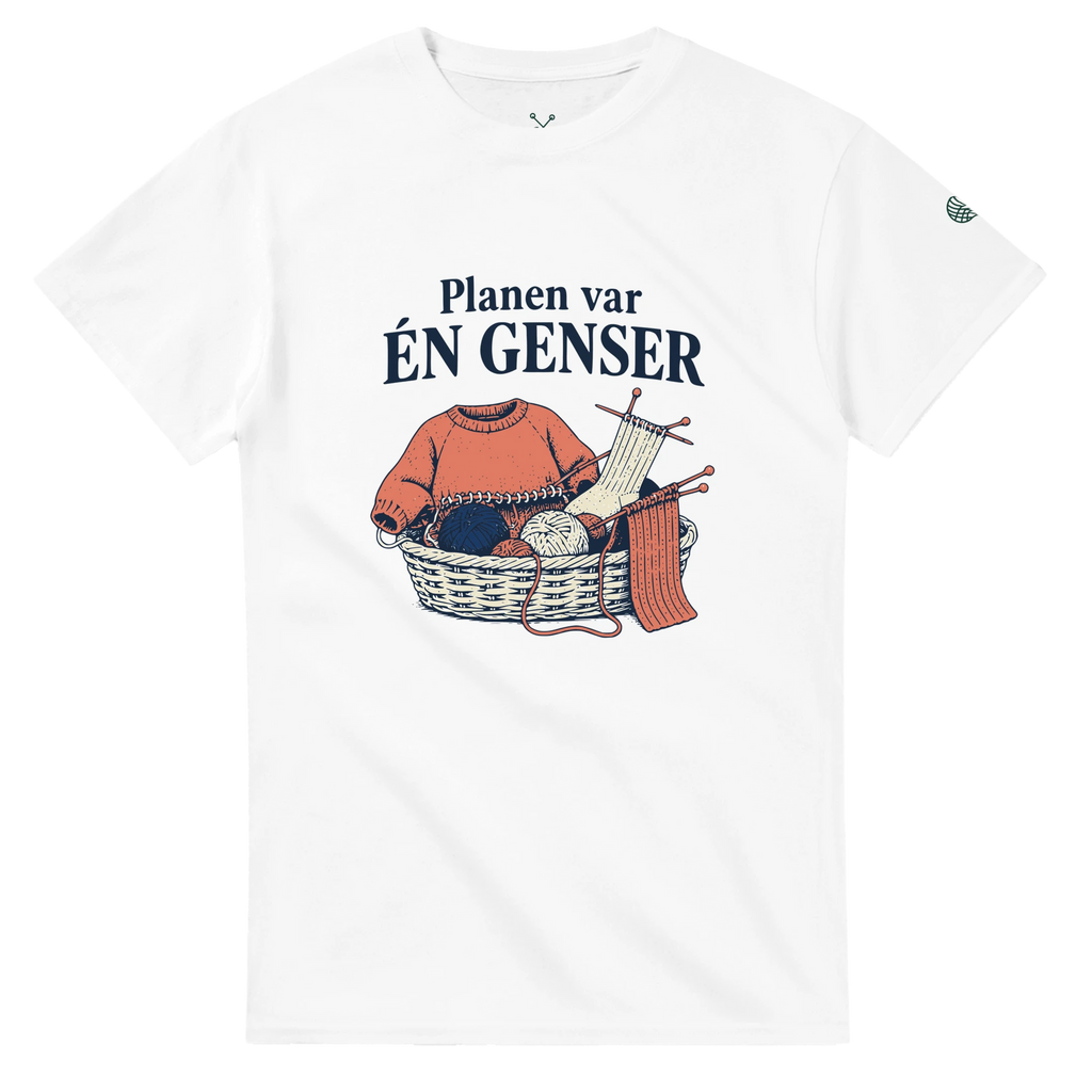 Planen var én genser – hvit t-skjorte, forside