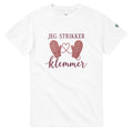 Jeg strikker klemmer – hvit t-skjorte, forside